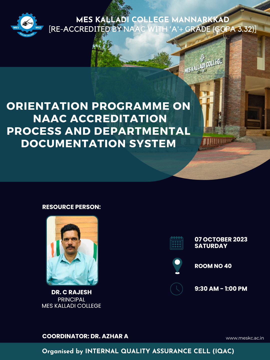 Orientation programme on NAAC accreditation Process and Departmental Documentation System